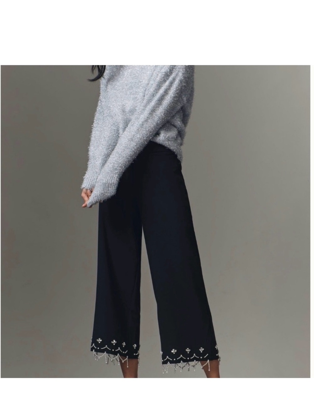 Anthropologie Sequined Wide Leg Pants